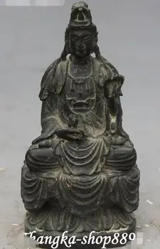 

Old Chinese Antique Bronze Seat Kwan-yin Guan Yin Goddess Bodhisattva Statue