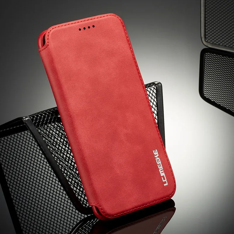 Красный Кожаный чехол для huawei P20/P30 Pro Lite чехол для iPhone 6/6s/7/8 Plus iPhone X/XS/XR/XSmax чехол для телефона чехол для samsung s8/s9/s10 плюс - Цвет: Красный