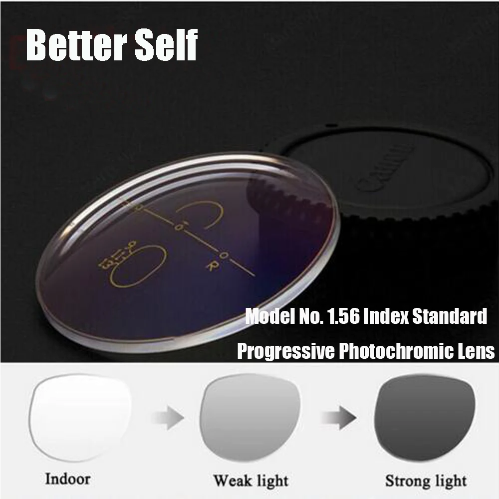 

1.56 Photogray Standard Front Side Multi Focal Progressive Photochromic Transition Lens Myopia Presbyopia Photobrown Better Self
