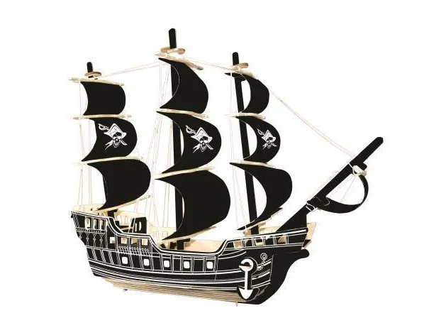 

Creativity 3D Wooden Caribbean Pirate Ship Black Bearl Puzzles Model Building Kits Assembly Kit with Manual Children bricks toys