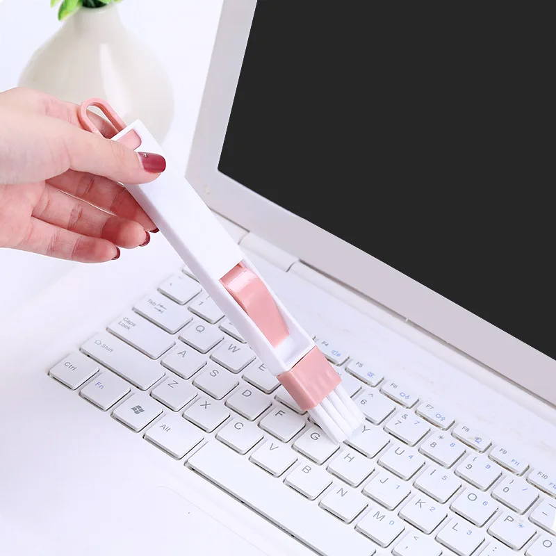 

2 in 1 Household Cleaning Tool Brush Multi-Purpose Handle Brush Cleaning Brush Cleaner for Keyboard Toilet Bathroom Kitchen