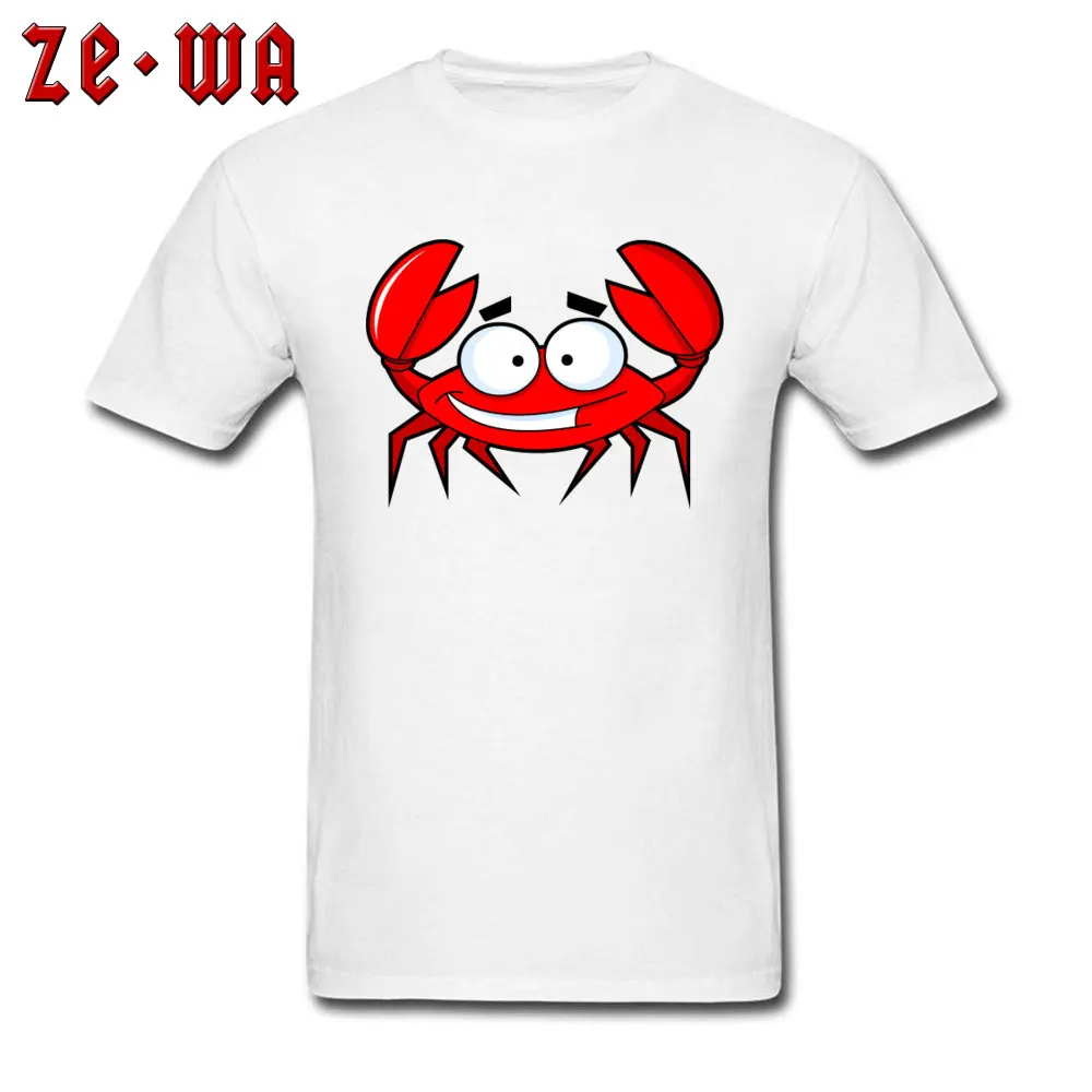 ClassicGroup Short Sleeve Tops & Tees Summer Fall Hot Sale Crewneck 100% Cotton T Shirt Student T-shirts Red Crab  Red Crab white