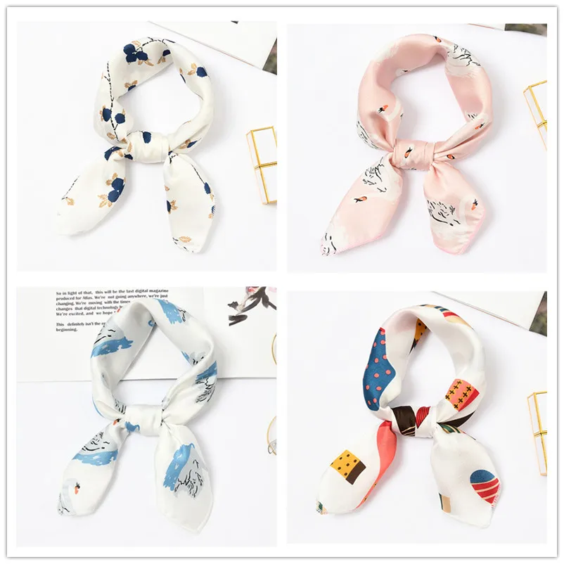 

New Air Scarf Summer Women Scarf Fashion Small Square Scarves Silk Satin Scarf Head Neck Tie Band Professional Neckerchief