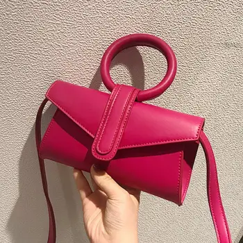 

Elegant Female Mini Ring Tote bag 2019 Summer New High Quality PU Leather Women's Designer Handbag Travel Shoulder Messenger bag