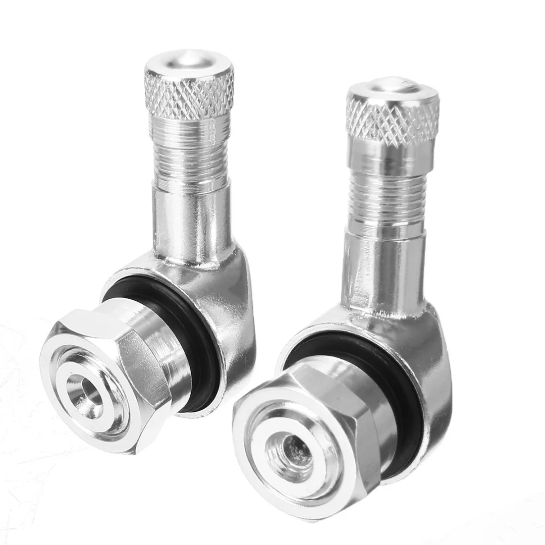 Mayitr 2pcs Aluminum Alloy Motorcycle 90 Degree Wheel Tire Tubeless Valve Stem Cap Aluminum For Scooter Dirt Bike