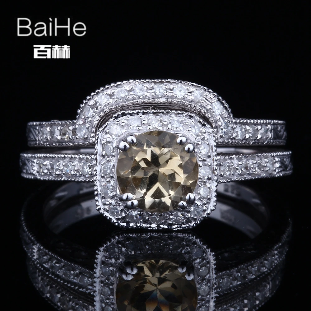 BAIHE Стерлинговое Серебро 925 пробы 0.8ct сертифицированное безупречное круглое 100%