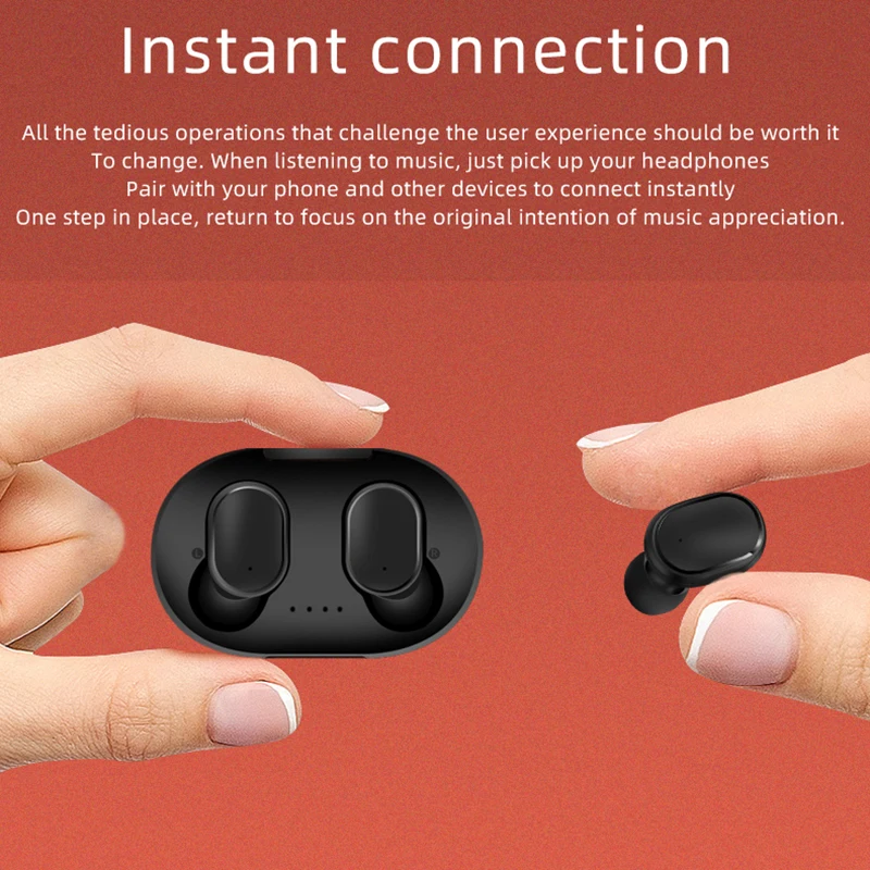 A6S TWS Bluetooth 5 0 Headsets For Redmi Airdots Wireless Earbuds Earphone Noise Cancelling Mic for Xiaomi iPhone Huawei Samsung