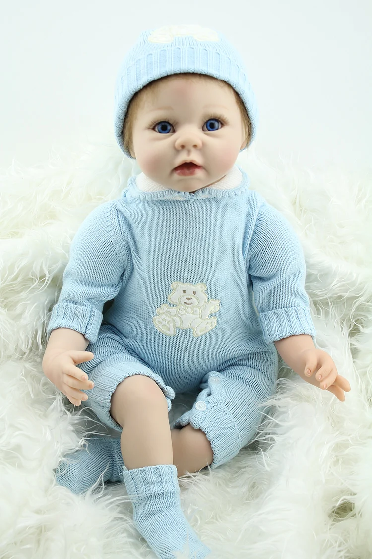 55 см новый винил Симпатичные Super моделирование Reborn Baby Doll Реалистичного подарок для детей Рождество присутствует Подставки для фотографий