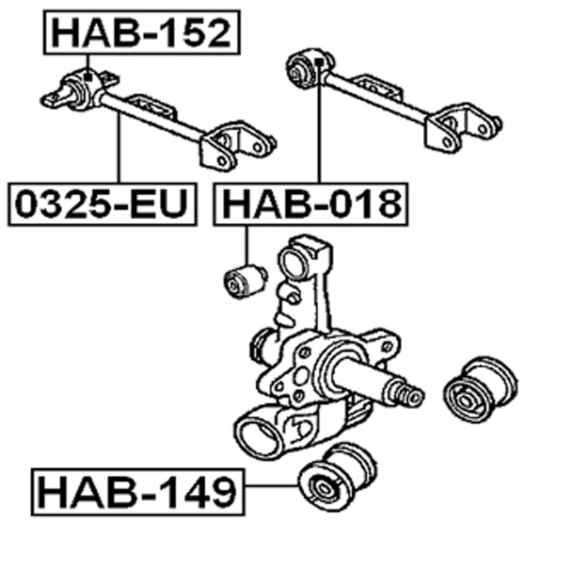 Высококачественный 52365-S5A-802, 52365-S5A-801 Задняя втулка рычага управления HAB-149 для HONDA CIVIC CR-V