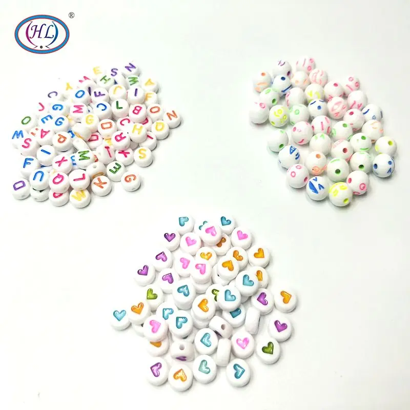 

HL Quality Products 7MM 100PCS/lot Acrylic Beads Mix Colors DIY Scrapbooking For Making Bracelet Accessories