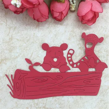 

METAL CUTTING DIES cut 3pc tree trunk bear tiger animal zoo Scrapbook card album PAPER CRAFT embossing stencils template punch
