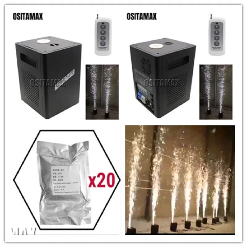 

2pcs+20 bags powders China Cold Fireworks Machine 400W DJ Spark Wedding Flame Fountain Remote control wedding Sparkular
