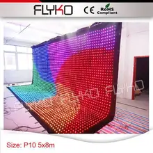 Легкая установка заводская цена P100mm led видео штора дисплей 17ft* 27ft