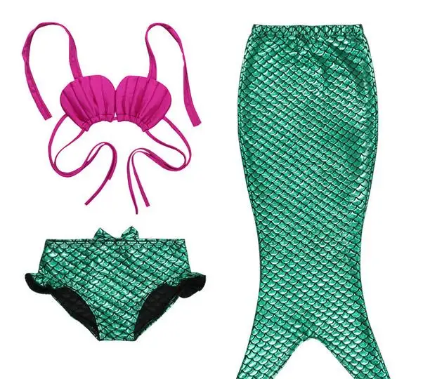 

Three-Piece Children Bikini Set High-Elastic Mermaid Swimsuit Summer Beach Swimwear