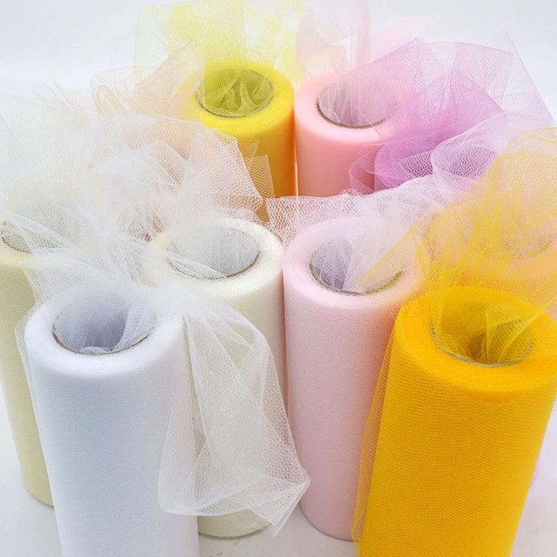 

25/100 Yards 15cm Width Tulle Roll Fabric Wedding Home Decor Decoration Tutu Party Favors DIY Birthday Wrap Event Supplies 62001