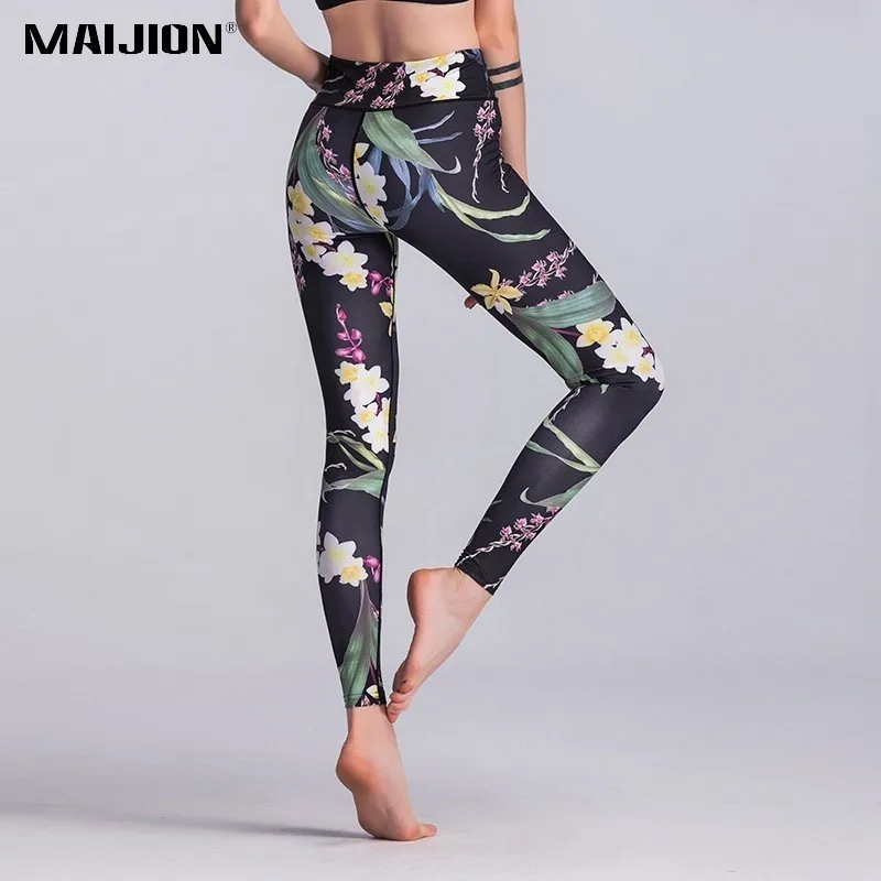 Maoxzon Womens Digital Print Athleisure Fitness Slim