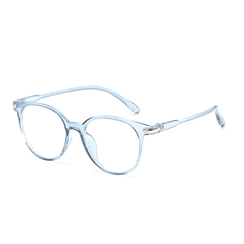 Модные очки для женщин и мужчин, винтажные круглые прозрачные очки, оправа для очков, прозрачные линзы, оправа для очков унисекс - Цвет оправы: Transparent Blue