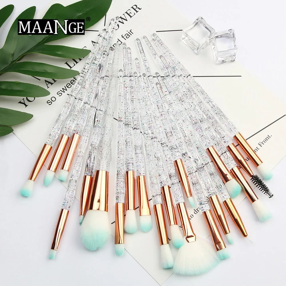

20Pcs New Diamond Transparent Foundation Eyeshadow Concealer Multifunctional Brush for Beauty Blending Makeup Brushes Tool Kit S