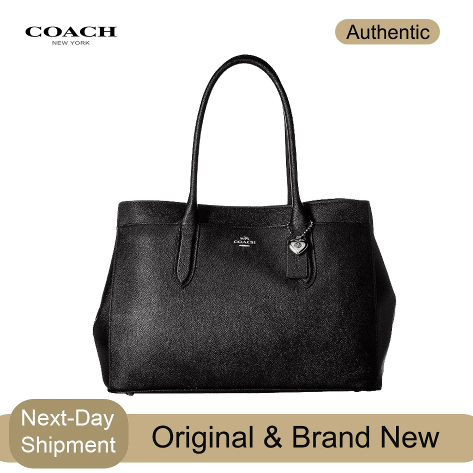 COACH women s Bailey Carryall in Crossgrain кожа (черный/золотой) Роскошные сумки для женщин
