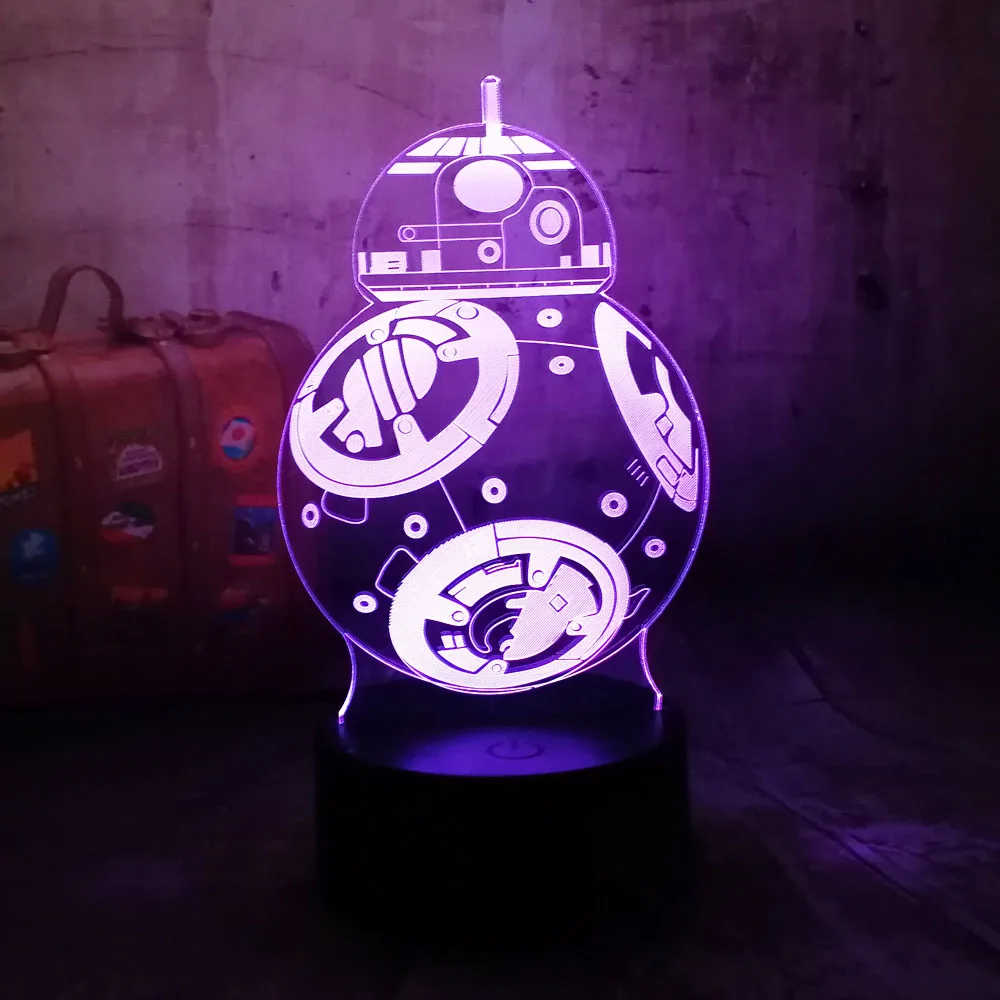 Горячая 3D Звездные войны Робот BB 8 настольная лампа светодиодный ночной