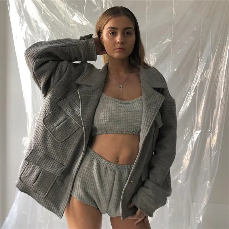 

Aprmhisy Women Solid Two Piece Set Summer 2019 New Spaghetti Strap Crop Top And Short Sets Outfit Clothes