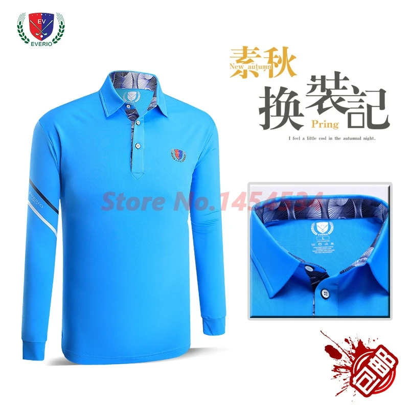 Одежда для гольфа EVERIO, одежда для мужчин, осенне-зимние модели, Спортивная футболка с длинными рукавами для гольфа, качественная хорошая вентиляция, деликатная свежая