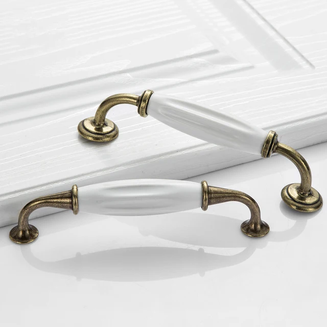 Online Shop 5pcs White Ceramic Door Handles European Antique 5pcs White Ceramic Door Handles European Antique Furniture Handle Drawer Pulls Kitchen Cabinet Handles and Knobs - Online Shop 5pcs White Ceramic Door Handles European Antique