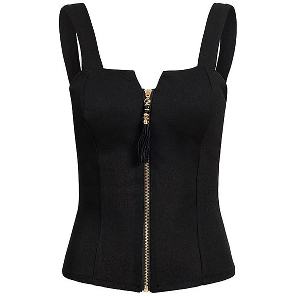 

Sexy Hollow Out Top Female 2019 Summer Women's Fashion Sleeveless Camisole Tank Zipper Top T-shirt Hot Sale Drop Shipping #0