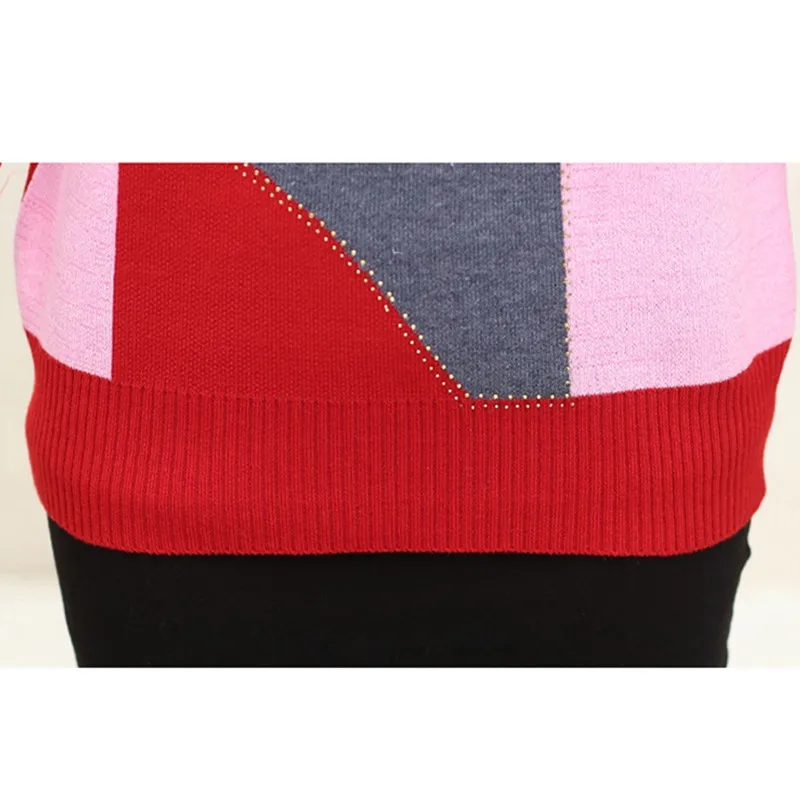 2018 Autumn Sweater Middle-aged Women Pullover Plus Size Half Turtleneck Loose Sweater Winter Female Casual Mother Dress W48