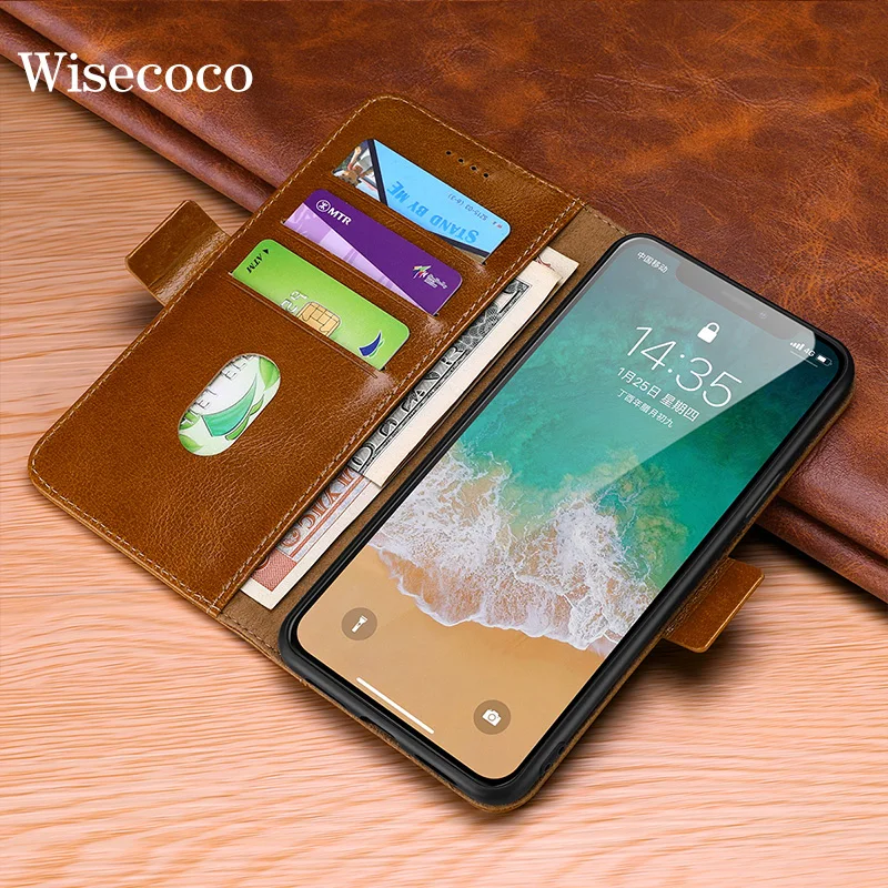 Роскошный чехол книжка из натуральной кожи для Iphone 11 pro Max Xr X 8 7 6 6s Plus с магнитной