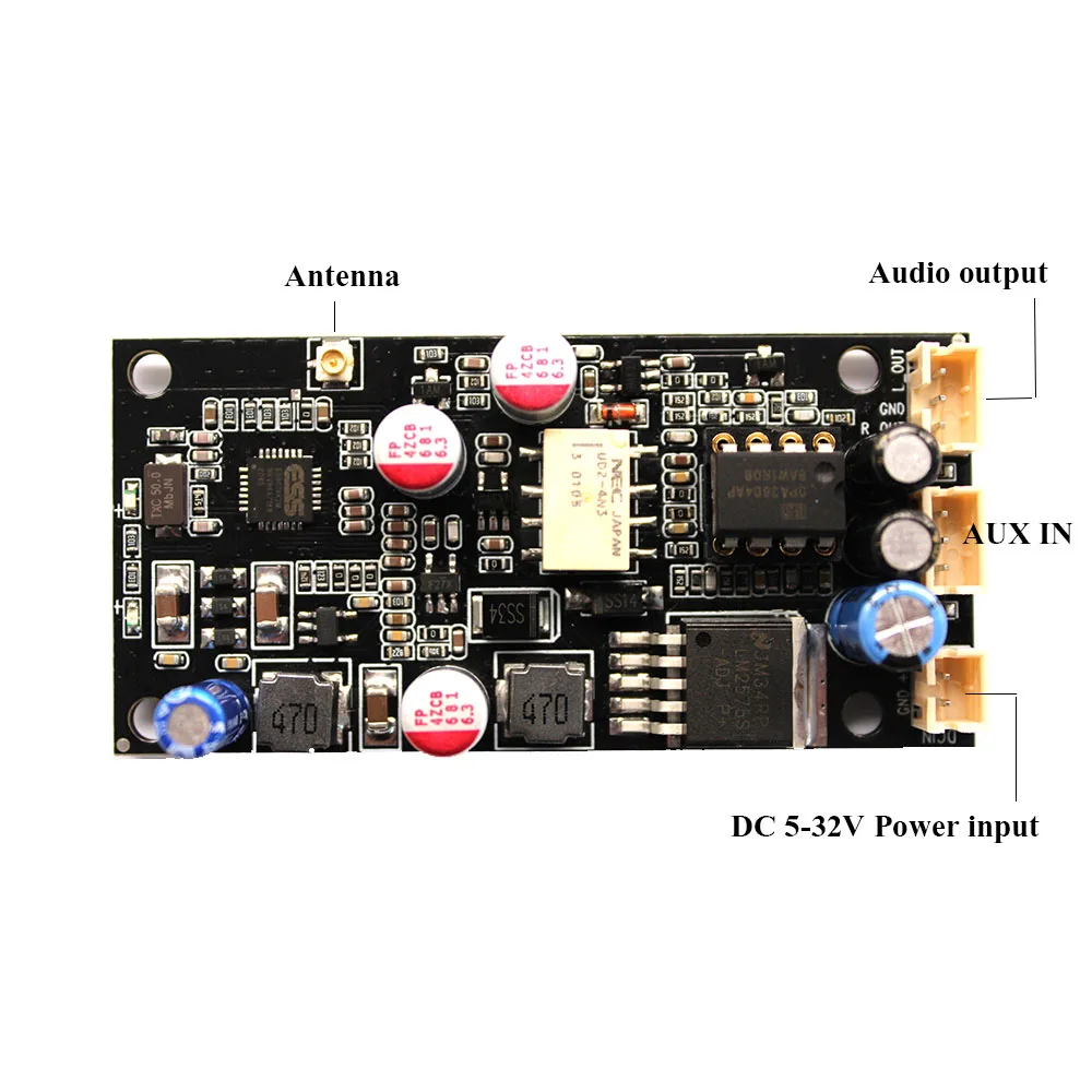Lusya ES9018 декодирование ЦАП CSR8675 Bluetooth 5,0 Беспроводная стерео Поддержка без потерь LDAC/APTX 24 бит/96 кГц с антенной A7-001