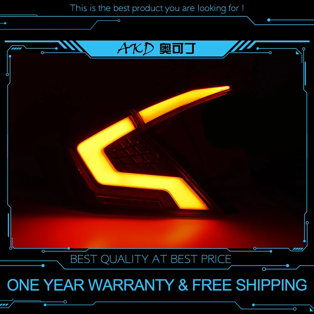  AKD car cars Tail lights For Honda Civic G10 Taillights 10th Sedan 2017 2018 2016 12V LED Car Tail  - 33009973277