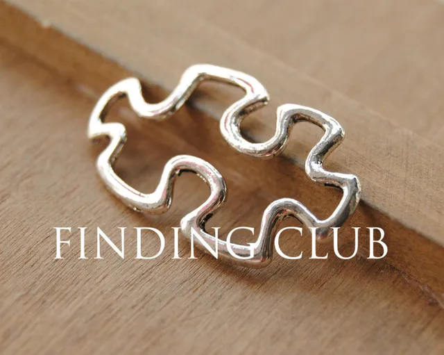 30pcs Antique Silver Autism Awareness Puzzle Piece Connectors Charm 30pcs Antique Silver Autism Awareness Puzzle Piece Connectors Charm Connector Metal Bracelet Necklace Jewelry Findings 6