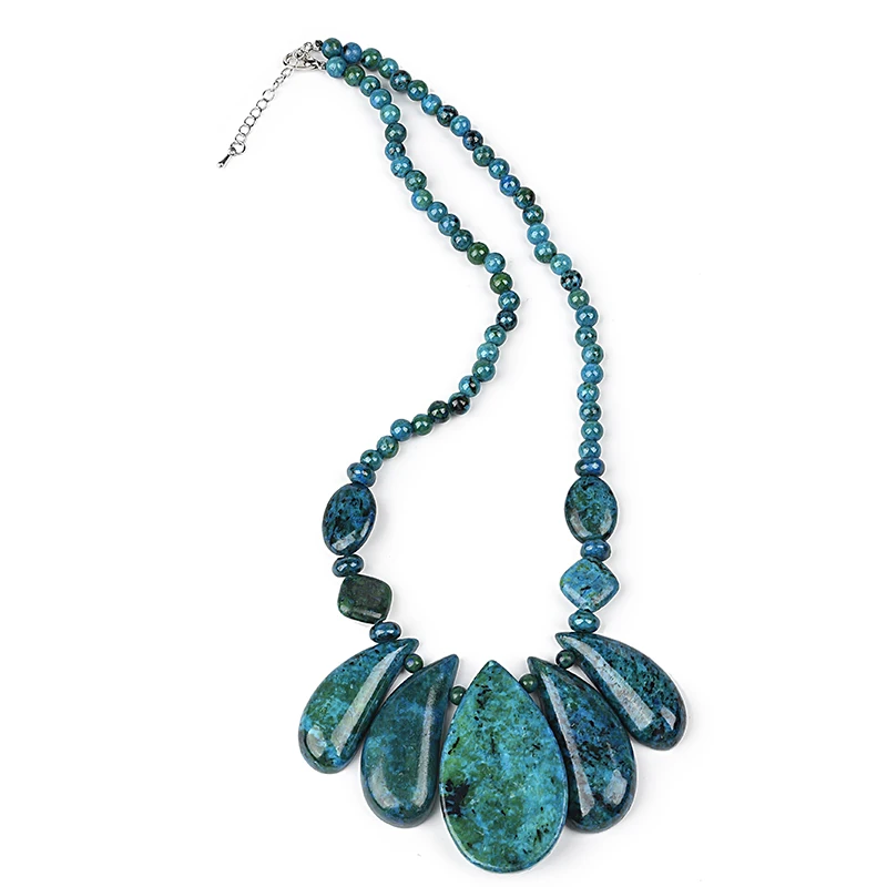 

The C-h-r-y-so-coll-a st-one necklace with a pendant Color mixing 6-50 mm necklace