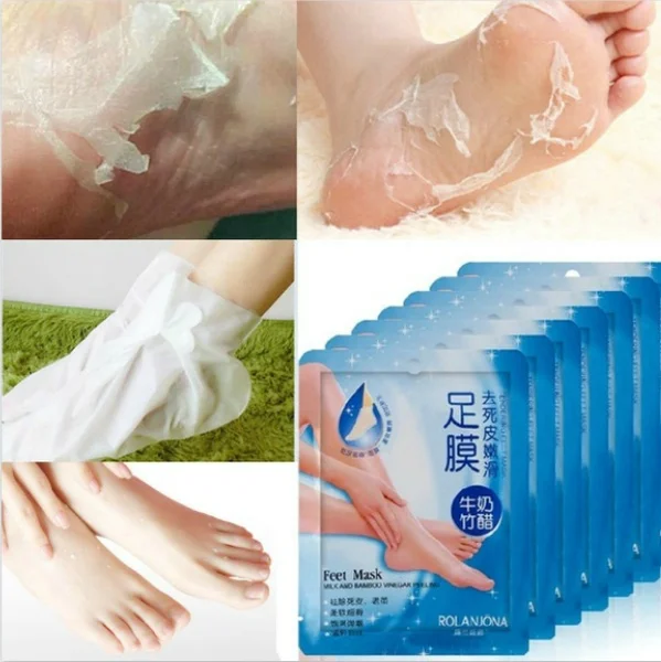 Leite e Vinagre para Pedicure Peeling para pé Cuidados de Beleza Pares Super Esfoliante pé Máscara Meias Peeling Pés 20 Pçs = 10 Mod. 1273292 2 Beleza e saúde