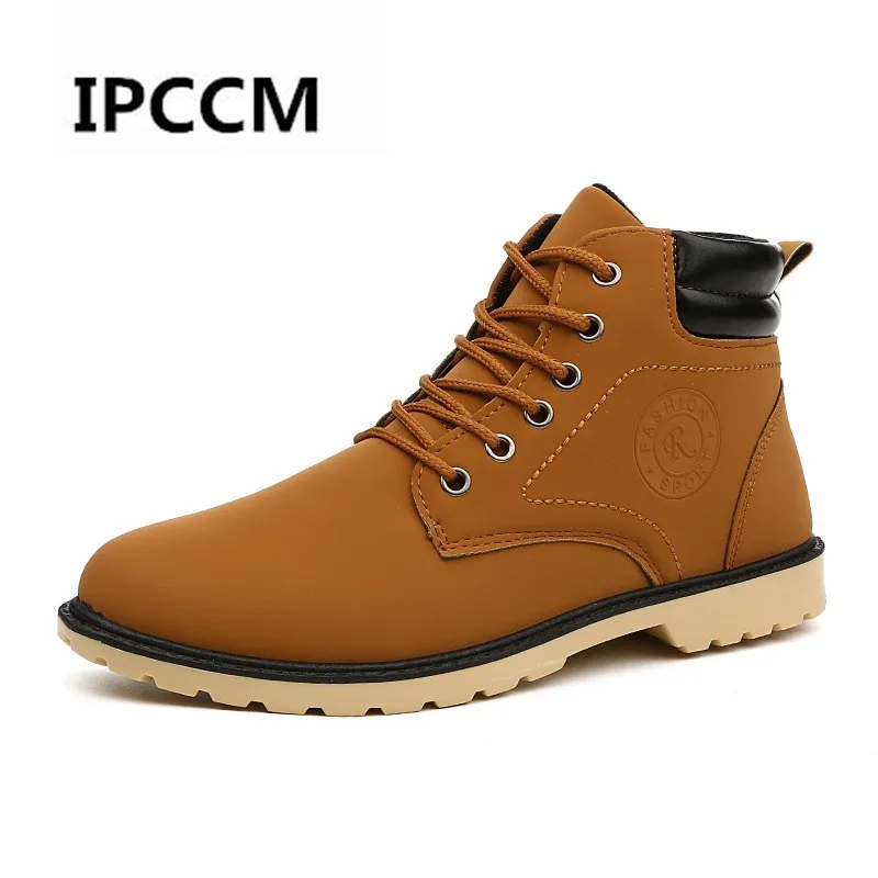 

IPCCM Autumn And Winter New Korean Version Size Trend Martin boots breathable Wear-resistant Work Boots Men's Large Size Shoes
