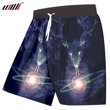 UJWI летние шорты мужские с полной печатью Galaxy Space Unicorn 3d бордшорты Hombre одежда для фитнеса эластичные повседневные шорты на талии