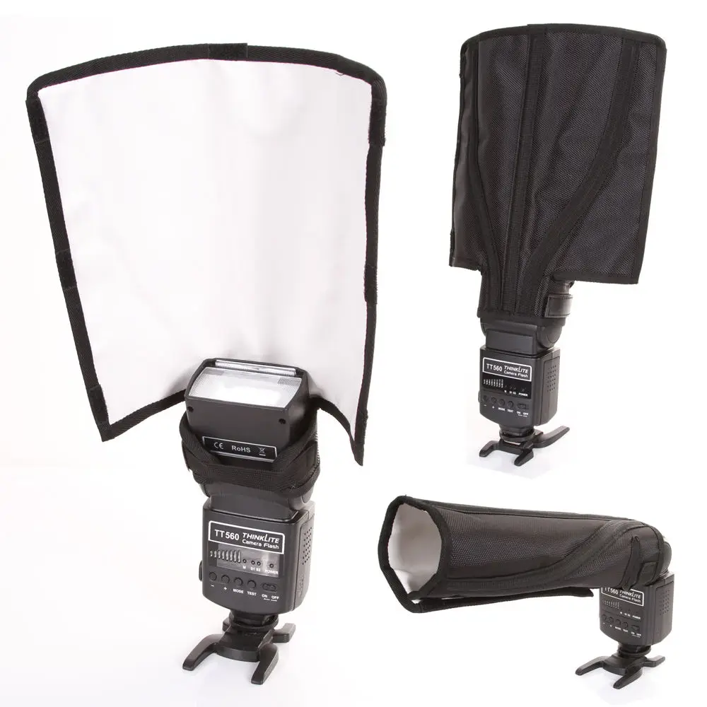 Universal Foldable Speedlight Reflector Snoot Sealed Flash Softbox Diffuser Bender Beam Tube L