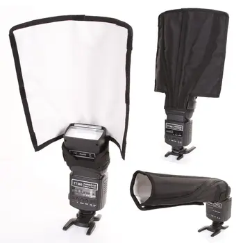 

Universal Foldable Speedlight Reflector Snoot Sealed Flash Softbox Diffuser Bender Beam Tube L Size