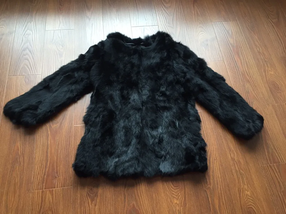 Хит продаж пальто из натурального кроличьего меха теплая куртка с натуральным