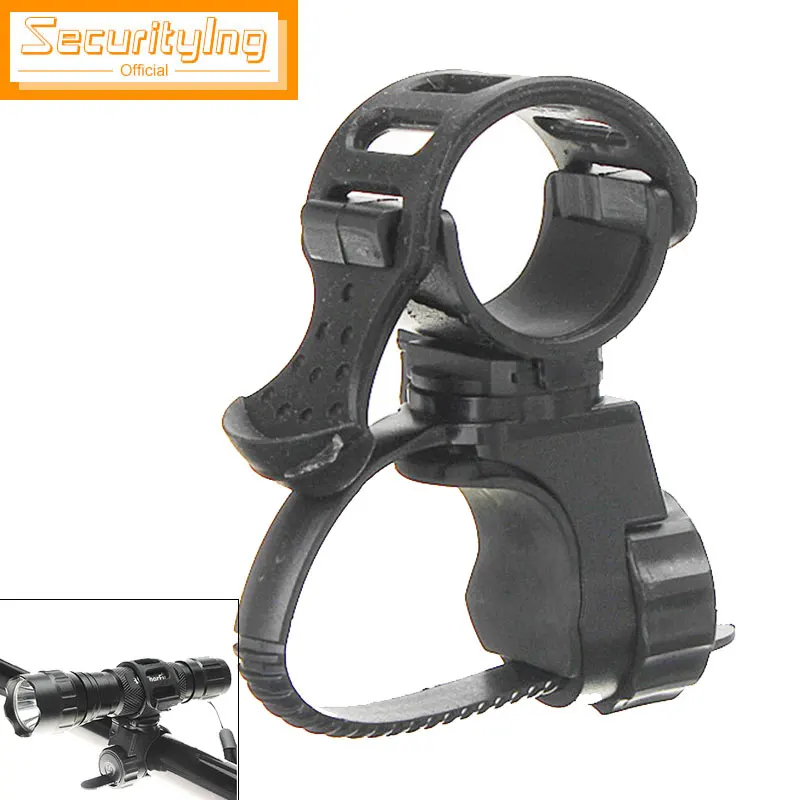

SecurityIng 360 Swivel Bicycle Cycle Bike Front Torch Mount LED Headlight Holder Clip Rubber For 20-45mm Diameter Flashlight