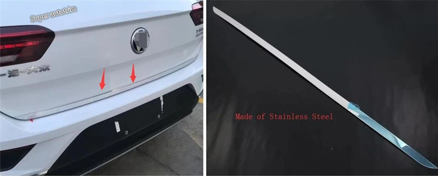 Car Exterior Tailgate Rear UP Door Bottom Lid Cover Trim  For T-ROC 2018 2019