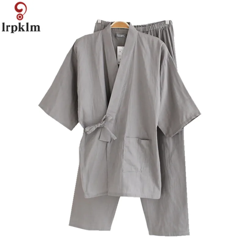 Buy Men Japanese Cotton Pajamas Sets 2018 Summer New