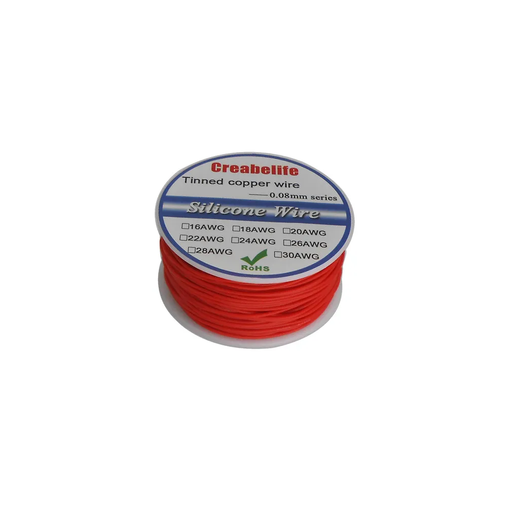 40 м 26 AWG гибкий силиконовый провод RC кабель OD 1,5 мм линия с 10 цветов на выбор с катушкой луженая медная проволока Электрический провод - Цвет: Red 40m
