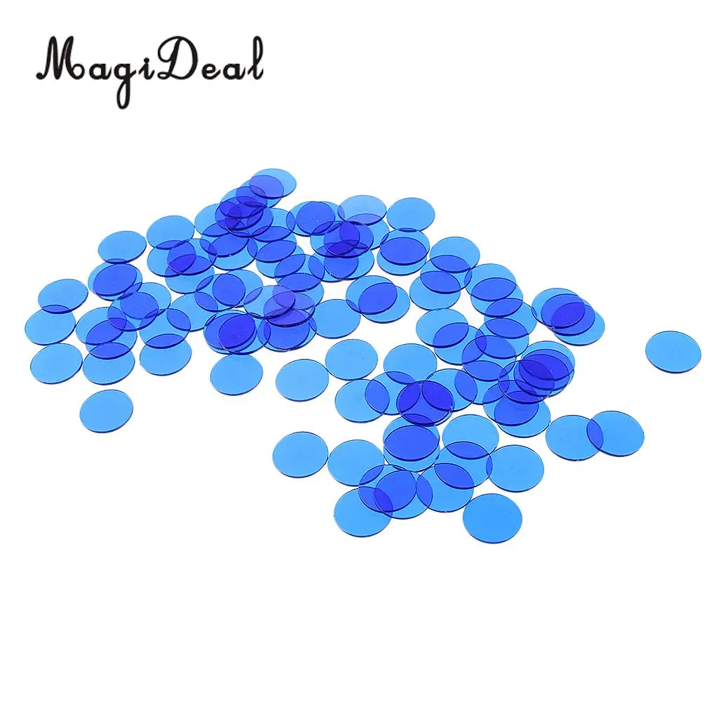 MagiDeal 300pc Translucent Bingo Chips Markers 3/4 Inch Poker Chips for Bingo Poker Board Game Cards Casino Accessories