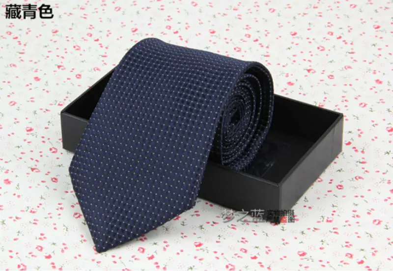 4M7-3 Navy Cheap Neckties Plaids