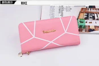 

by dhl or ems 50pcs women wallets geometry cutout gold bordered design women's long wallet clutch women purse