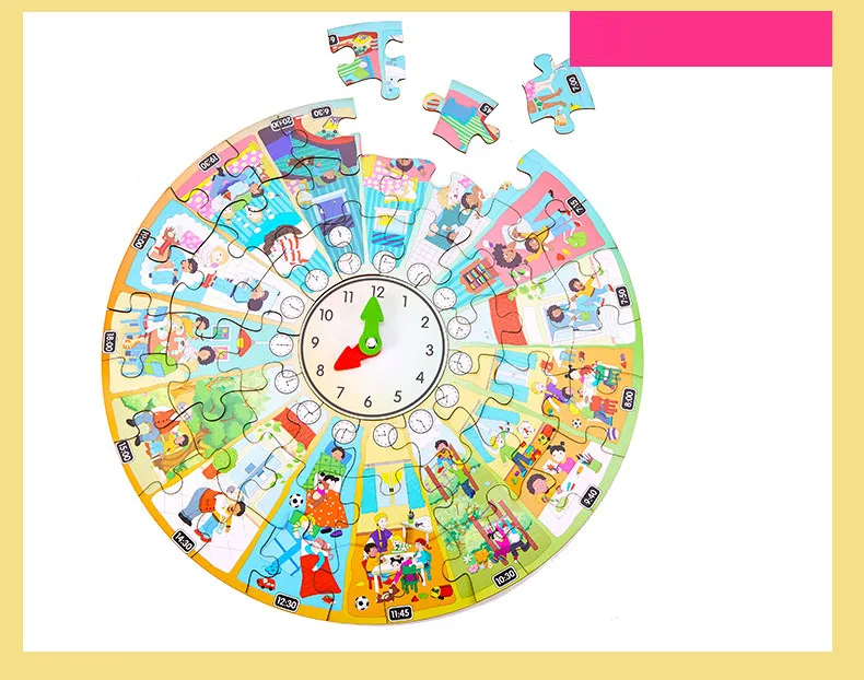 Новинка, детские игрушки-головоломки для дошкольников, обучающие средства, цифровая часовая головоломка, деревянные игрушки-головоломки, детский подарок