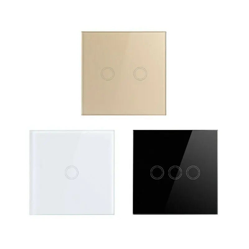 

EU Plug Panel Smart Touch Wall LED Light Switch 1/2/3 Gang 1 Way