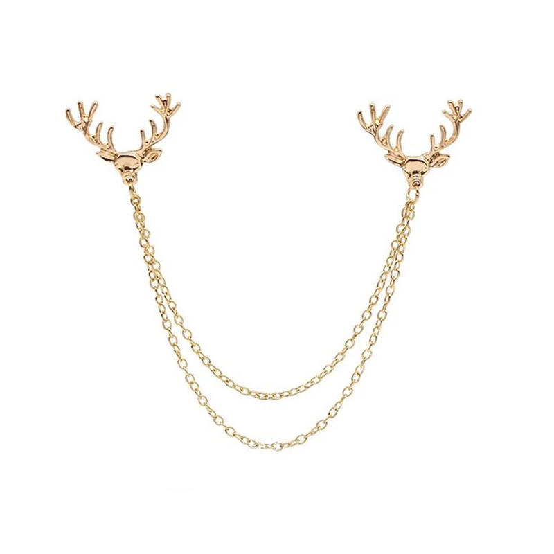 

DoreenBeads Elk Antlers Horns Badge Animal Brooch for Women Men Suit Shirt Collar Decoration Fashion Garment Ornaments Christmas
